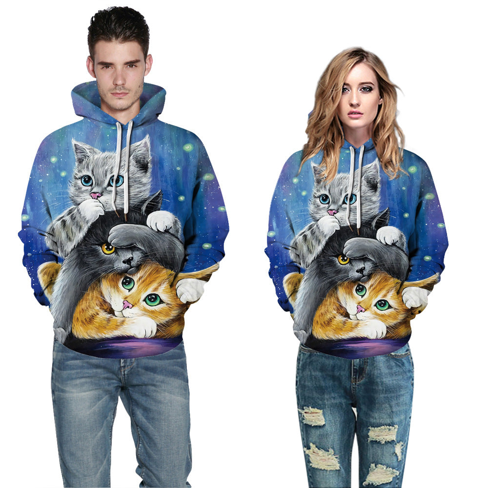 Letter Digital Casual Hooded Sweater