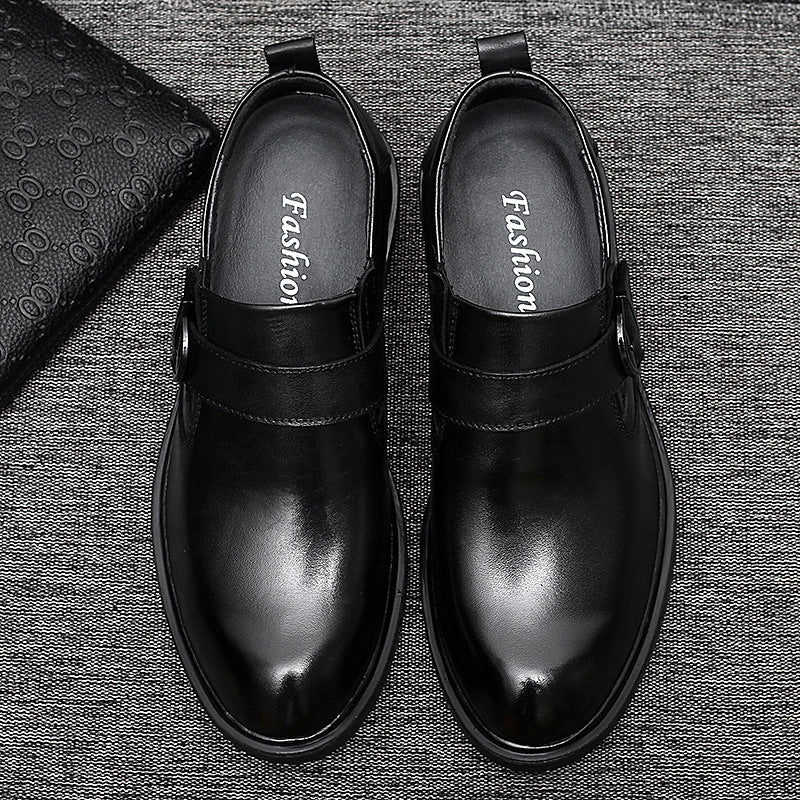 Formal Men's Shoes Trend And Fashion Top Layer Cowhide Single Shoes Increase In Height