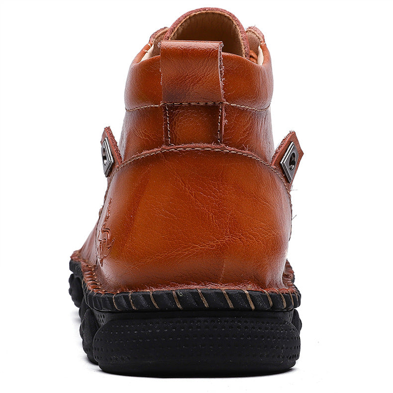 Large high top leather European and American men's Boots