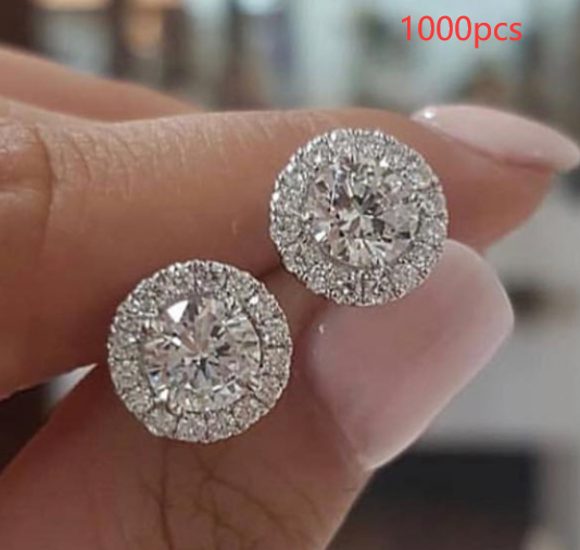Round diamond earrings