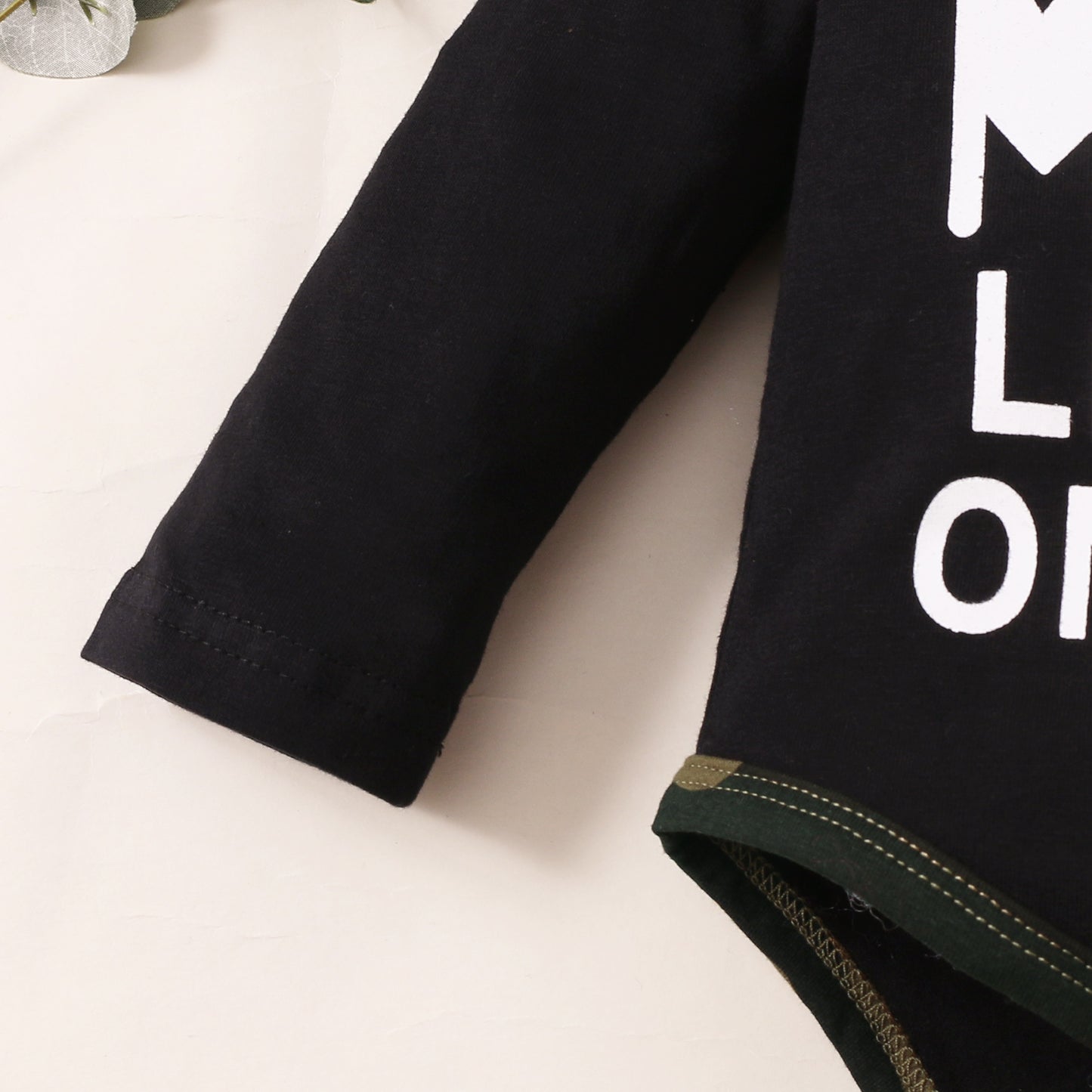 Spring And Autumn Boys' MAMA Letter Printing Long-sleeve Jumpsuit Three-piece Set