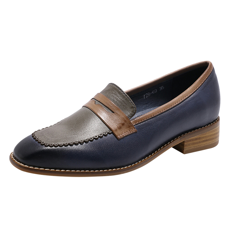 Retro English Style Small Leather Shoes Flat