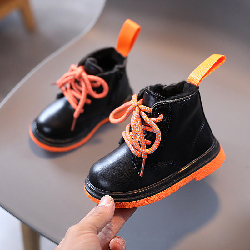 Children's Velvet Cotton Shoes Boy Martin Boots