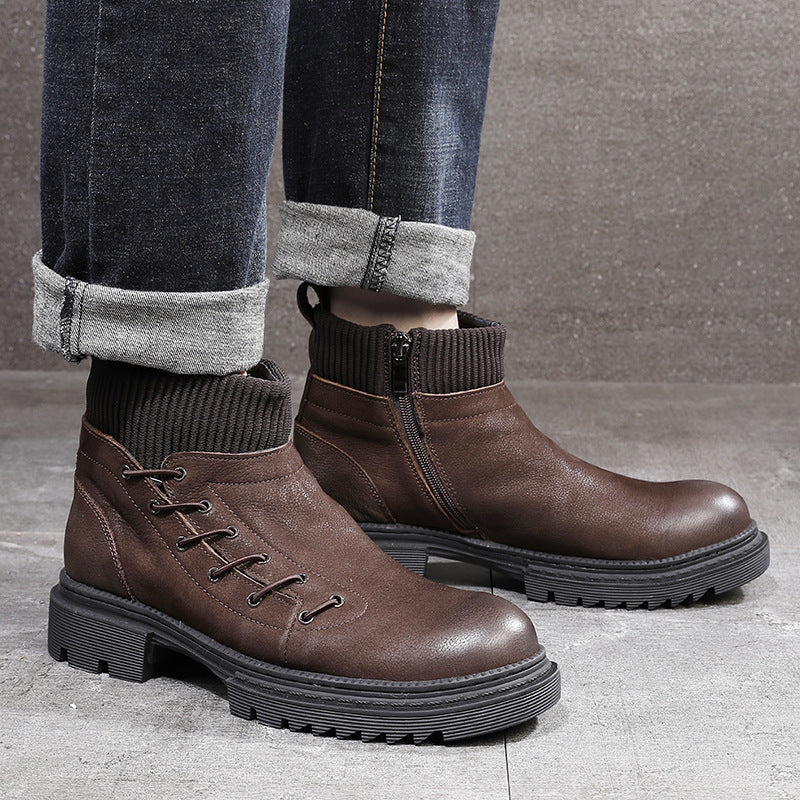 Men's High-top British Style Tooling Boots