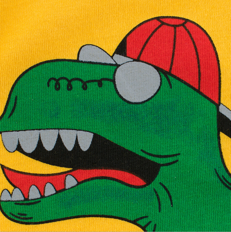 Brand children's clothing wholesale factory direct 2021 summer children's short-sleeved T-shirt baby clothes dinosaur pattern