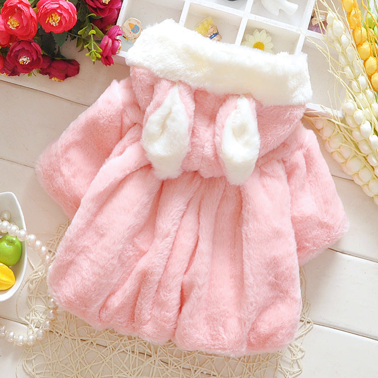 Baby cotton female 0 one and a half years old 1-2-3 thick small baby cotton coat autumn and winter children's cotton clothes winter coat