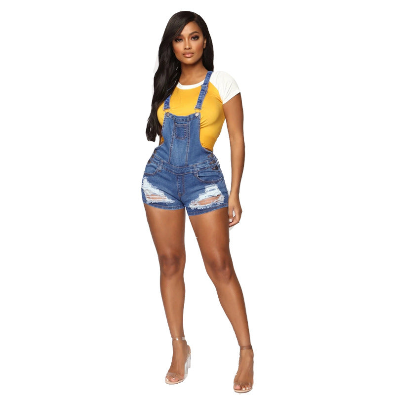 European and American worn denim overalls luxurioutlet.com