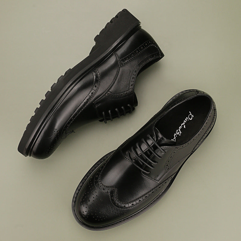 Leather Round Toe Men's Big Toe Shoes For Young And Middle-Aged