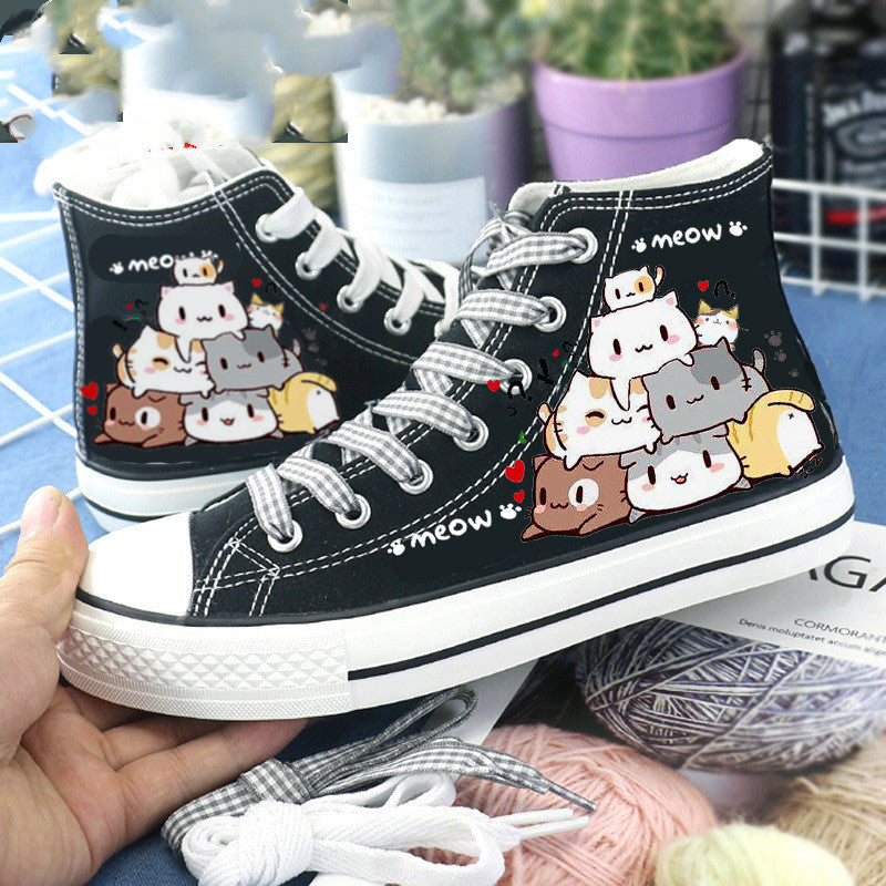 High-Top Shoes Canvas Shoes White Shoes Women's Shoes