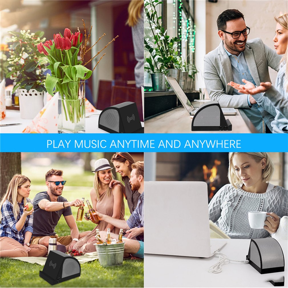 Wireless Charging Phone Holder Mini Subwoofer Bluetooth Speaker