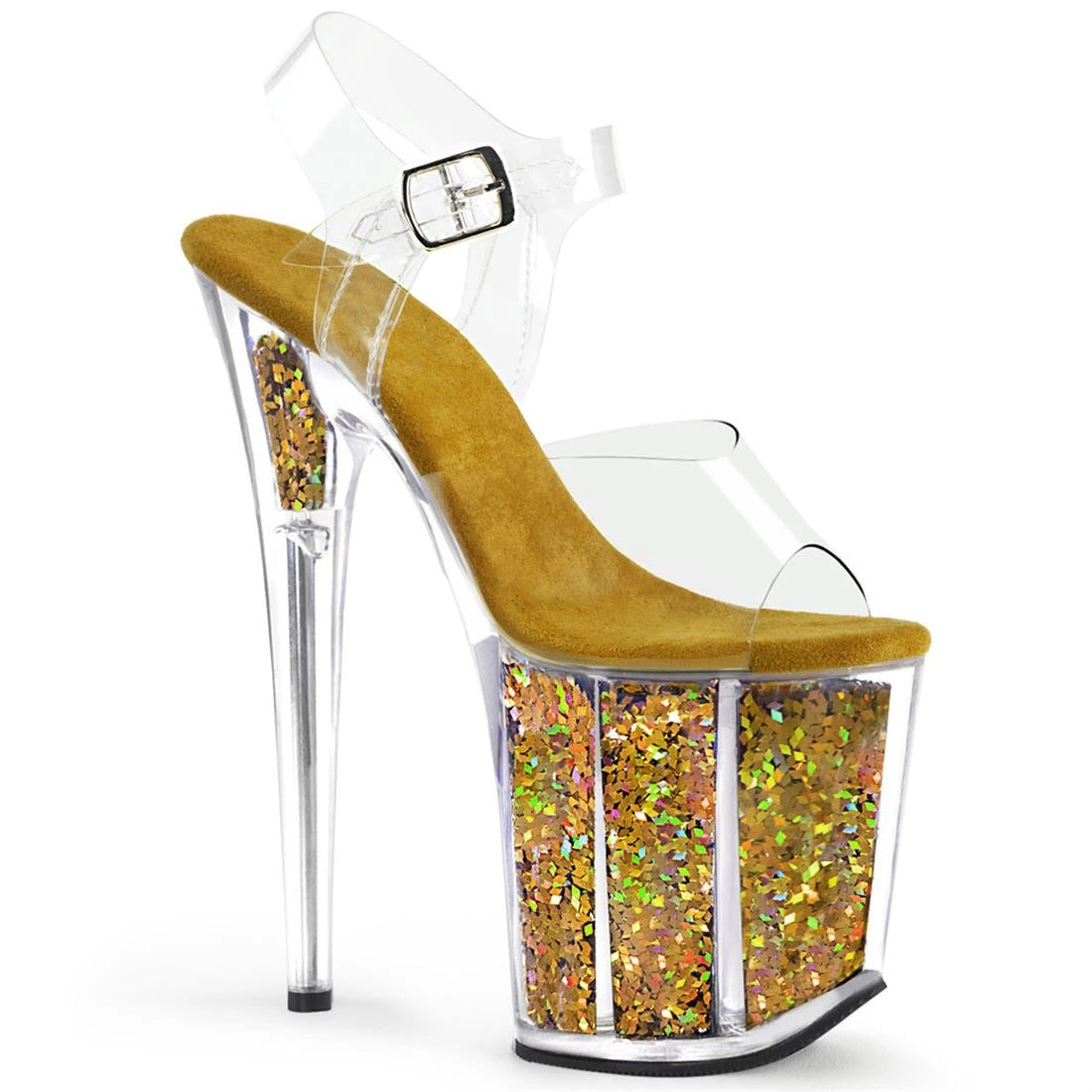 20 Cm Sexy Transparent Platform Sequined Decoration