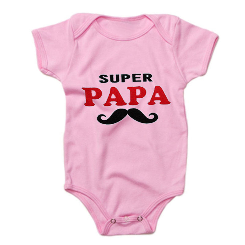 DERMSPE Funny Super Mama Papa Printed Baby Romper New Fashion Boys Girls Jumpsuit Soft Short Sleeved O Neck Bodysuit 0-24M