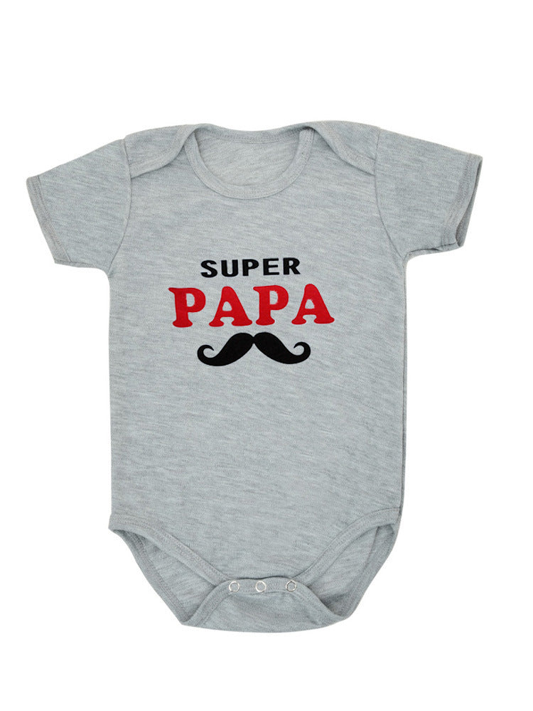 DERMSPE Funny Super Mama Papa Printed Baby Romper New Fashion Boys Girls Jumpsuit Soft Short Sleeved O Neck Bodysuit 0-24M