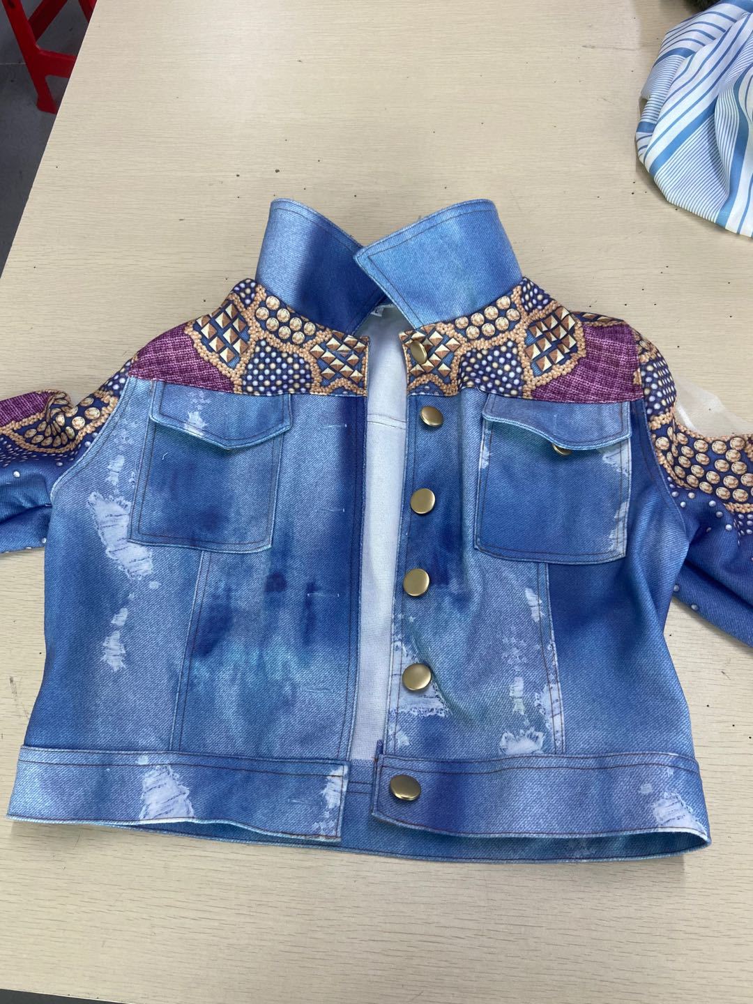 Embroidery Stitching Hollow Female Jacket