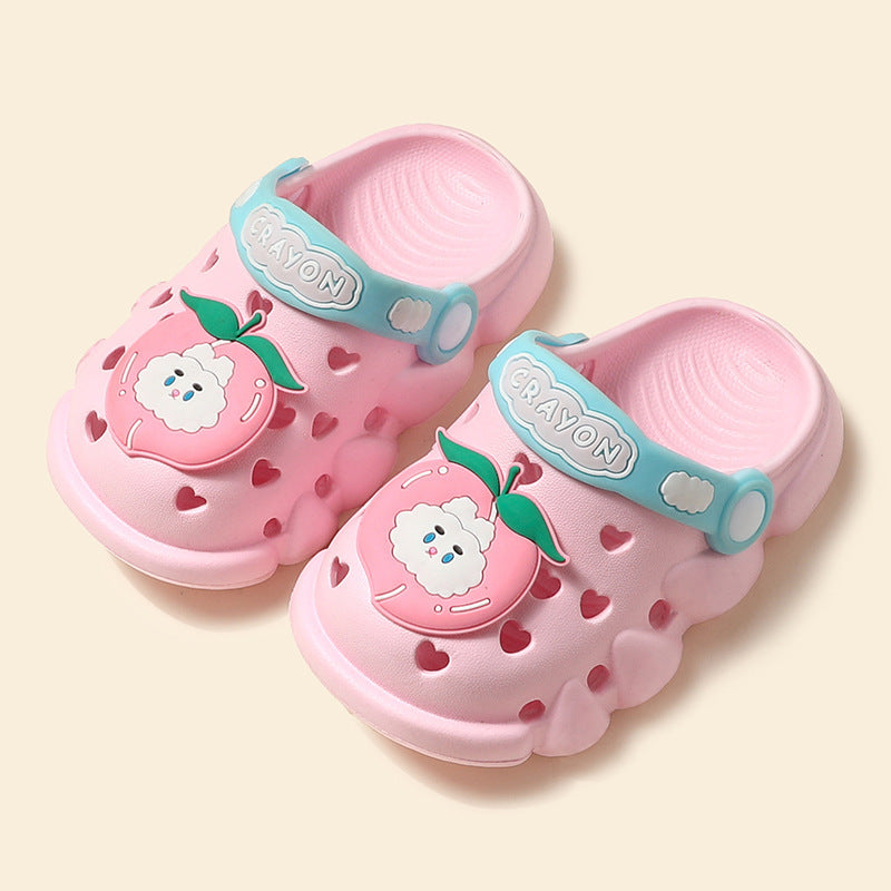 Children's Hole Shoes Xia Xiaotong Indoor Anti-Slip Baotou Sandals Men And Women Toddlers Baby Cartoon Cute Dinosaur Slippers