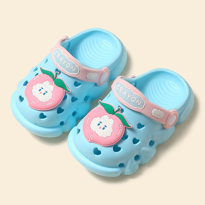 Children's Hole Shoes Xia Xiaotong Indoor Anti-Slip Baotou Sandals Men And Women Toddlers Baby Cartoon Cute Dinosaur Slippers