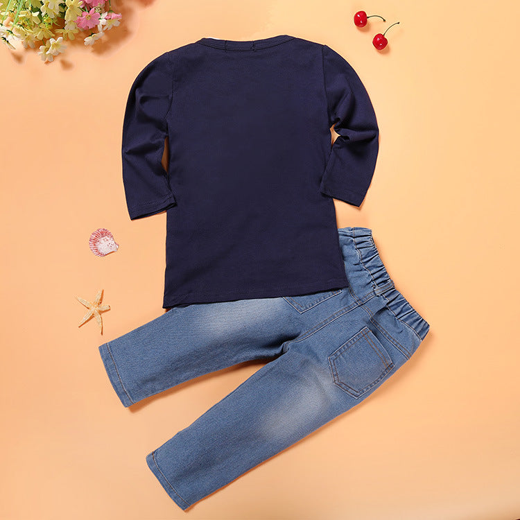 Gentleman Boy's Jacket T-shirt Jeans 3-Piece Set