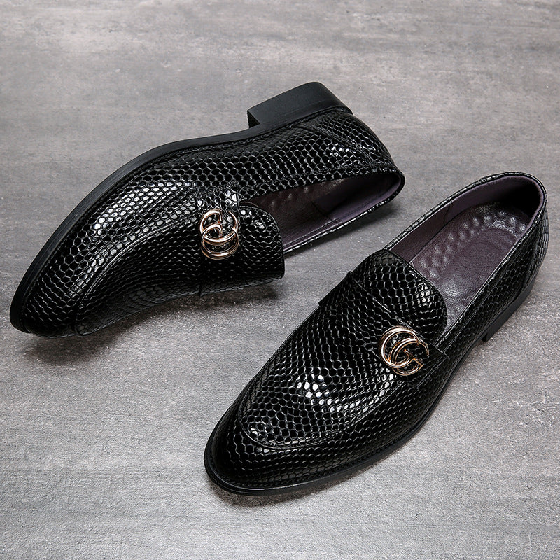 Men's patent leather Korean style small pointed leather shoes trendy shoes, pedal casual shoes men's generation hair