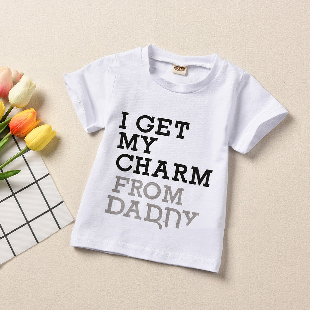 Baby Letter Print Top Camouflage Pants Suit