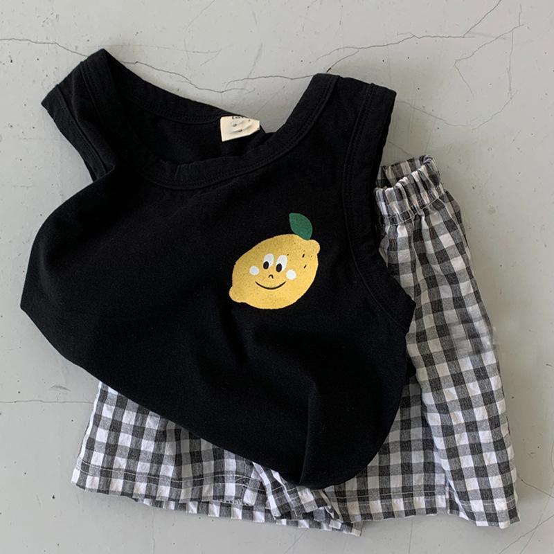 Two-Piece Set Of Cute Casual Cotton T-Shirt Shorts For Boys And Girls