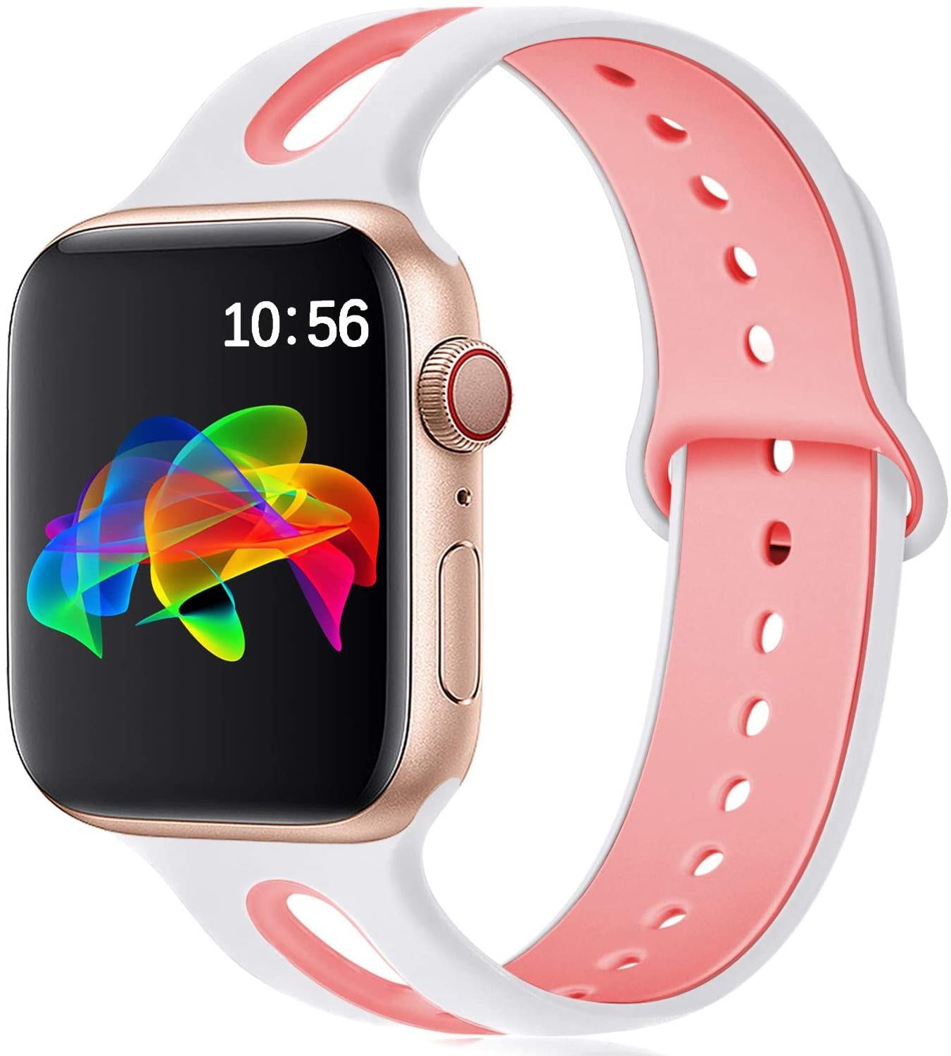 Compatible with Apple, Suitable For Iwatch Strap 6-hole Silicone Strap