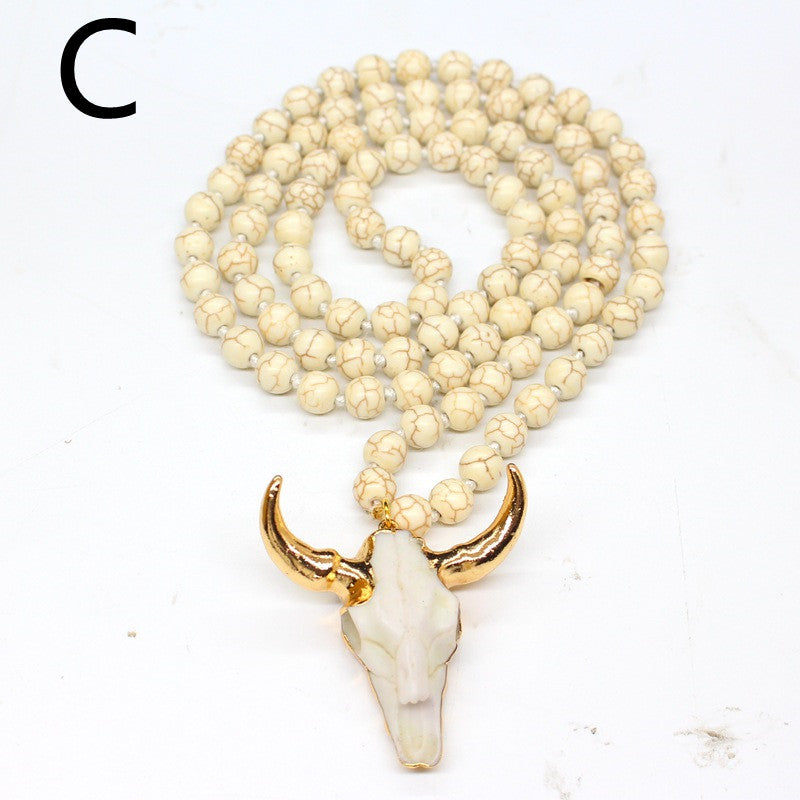 Picture Stone Lava Stone Beads Stone Beads Wear Bead Necklace