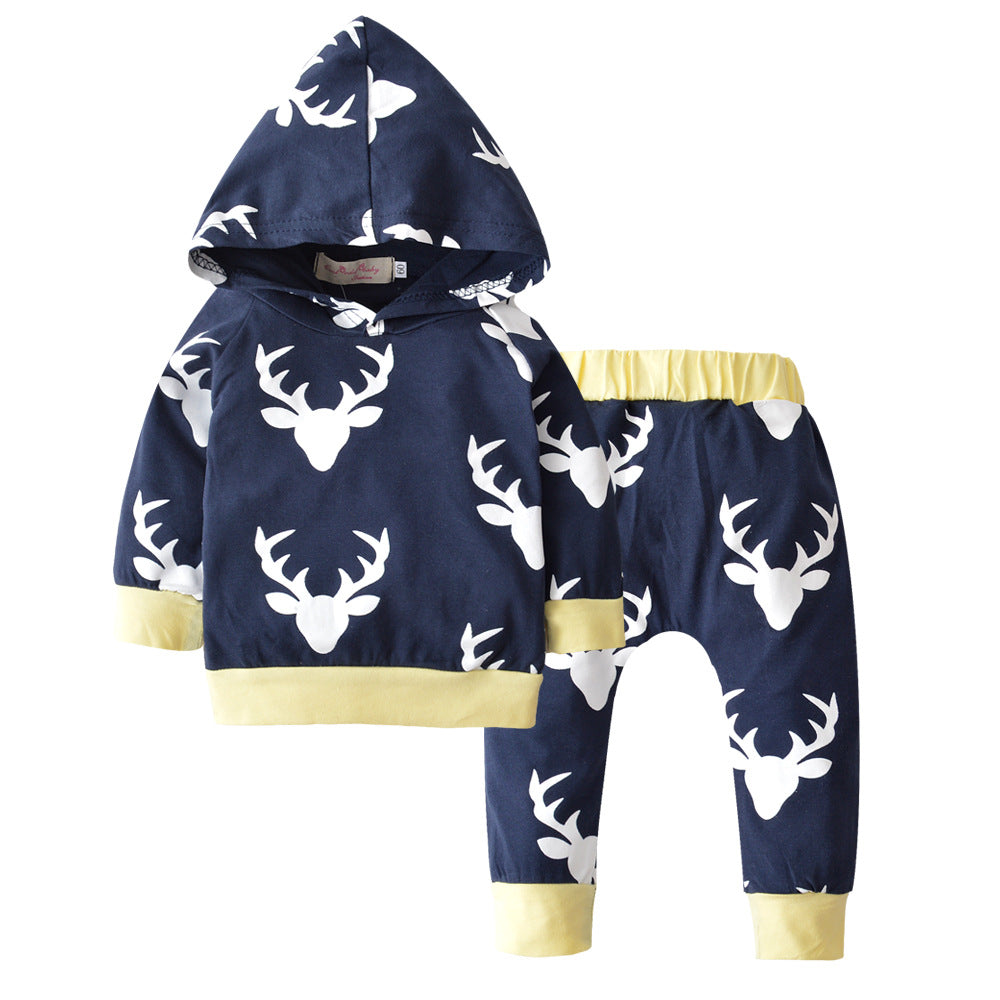 Top Boys' And Girls' Elk Hooded Suit For Christmas