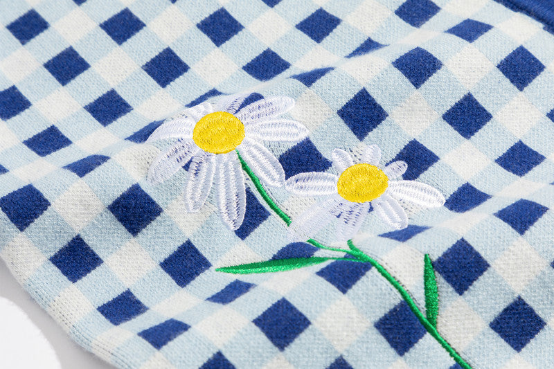 Blue Plaid Jacquard Cardigan