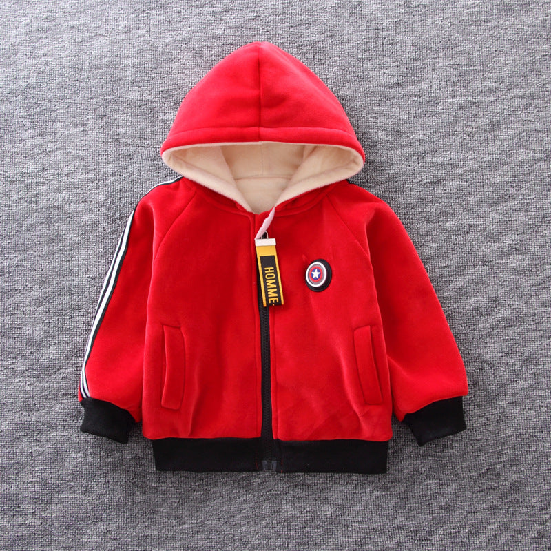 Boys And Girls Casual Fashion Plus Velvet Thickening Children