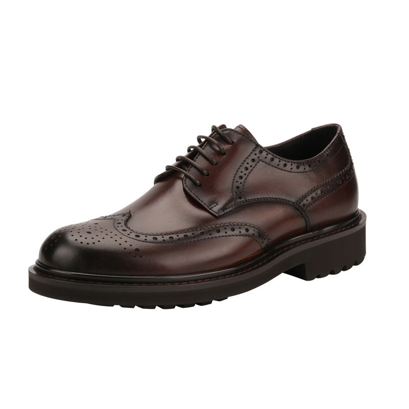 Leather Round Toe Men's Big Toe Shoes For Young And Middle-Aged