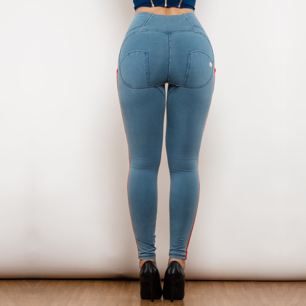 Shascullfites Melody Fashion Side Stripe Skinny Slim Fit Jeans Butt Lifting Female Casual Elasticity Pencil Denim Pants