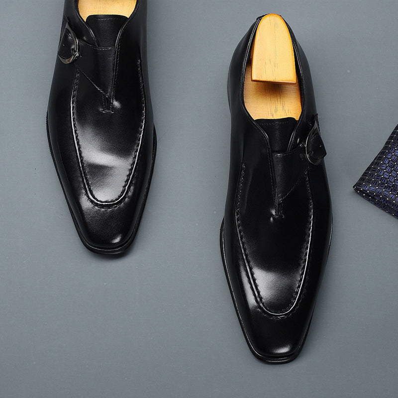 New men's pointed leather shoes