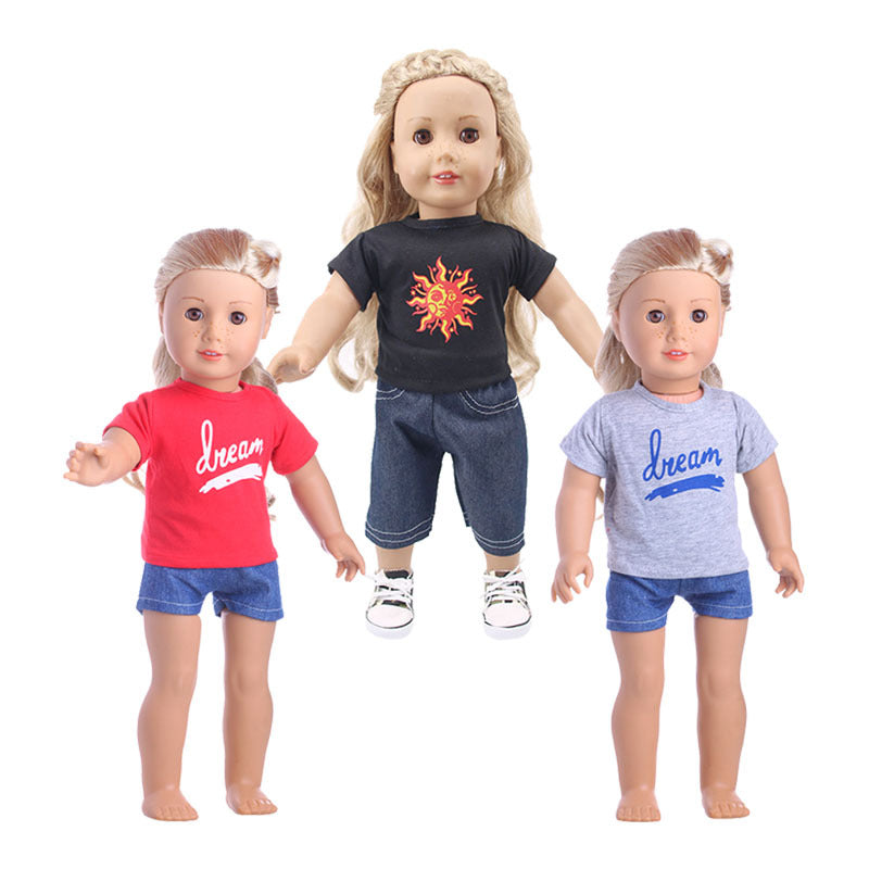 18 Inch American Girl Doll Dream Print Clothes Denim Trousers
