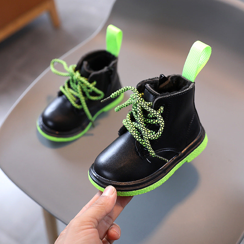 Children's Velvet Cotton Shoes Boy Martin Boots