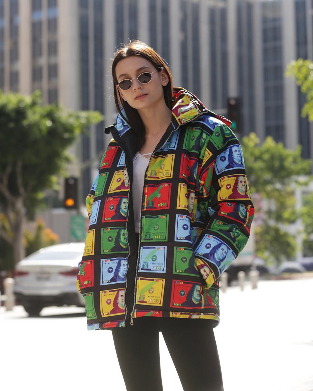 Colorful Printed And Dyed Bread Hooded Down Cotton Padded Jacket