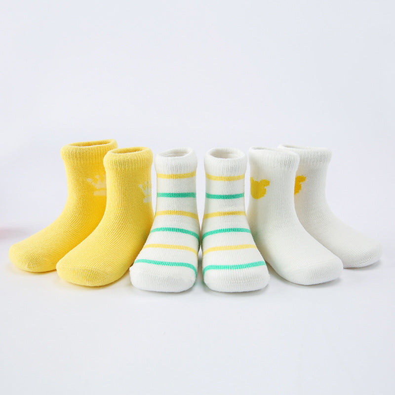 Combed cotton baby socks for boys and girls in autumn and winter