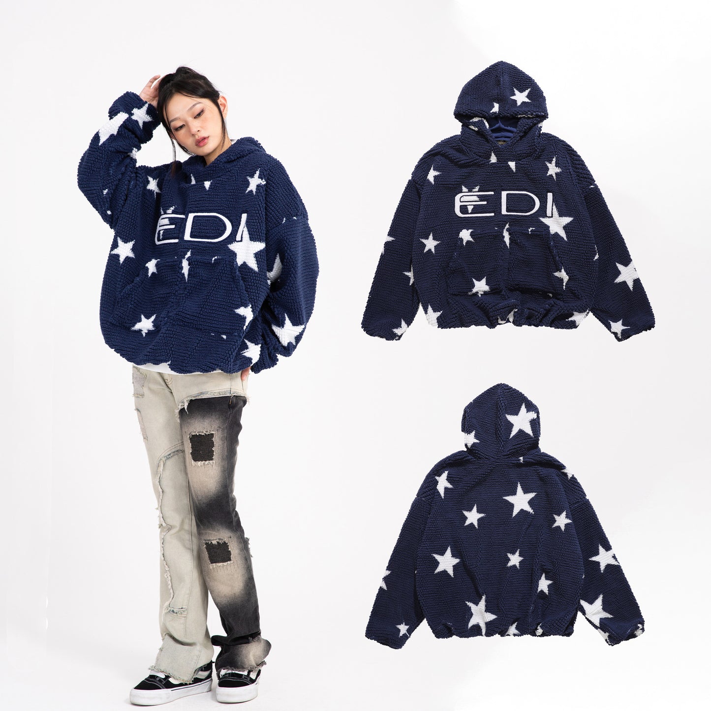 American Street Style Loose Hooded Sweater For Men And Women