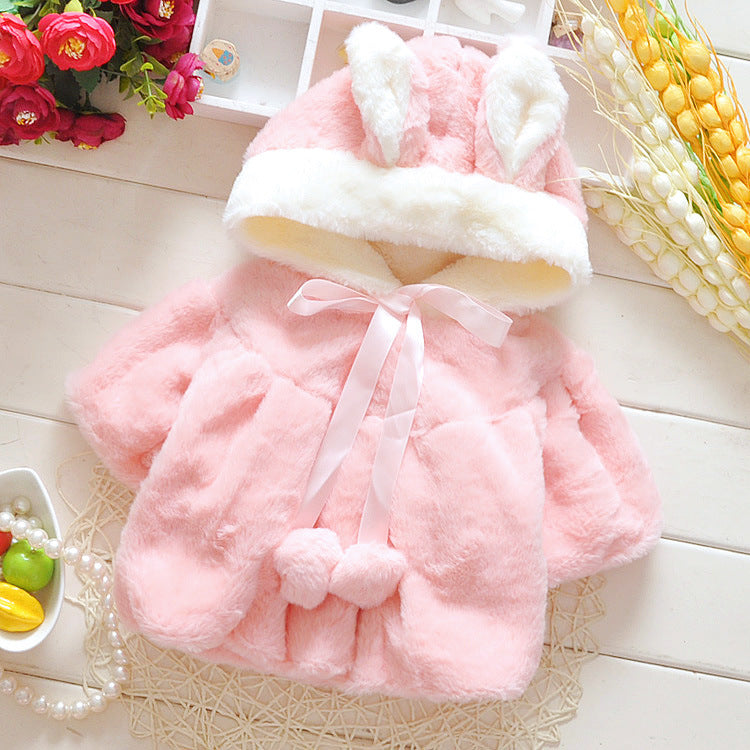 Baby cotton female 0 one and a half years old 1-2-3 thick small baby cotton coat autumn and winter children's cotton clothes winter coat