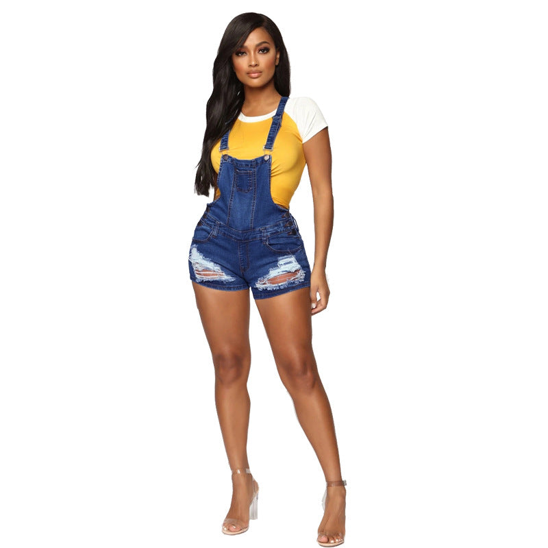 European and American worn denim overalls luxurioutlet.com