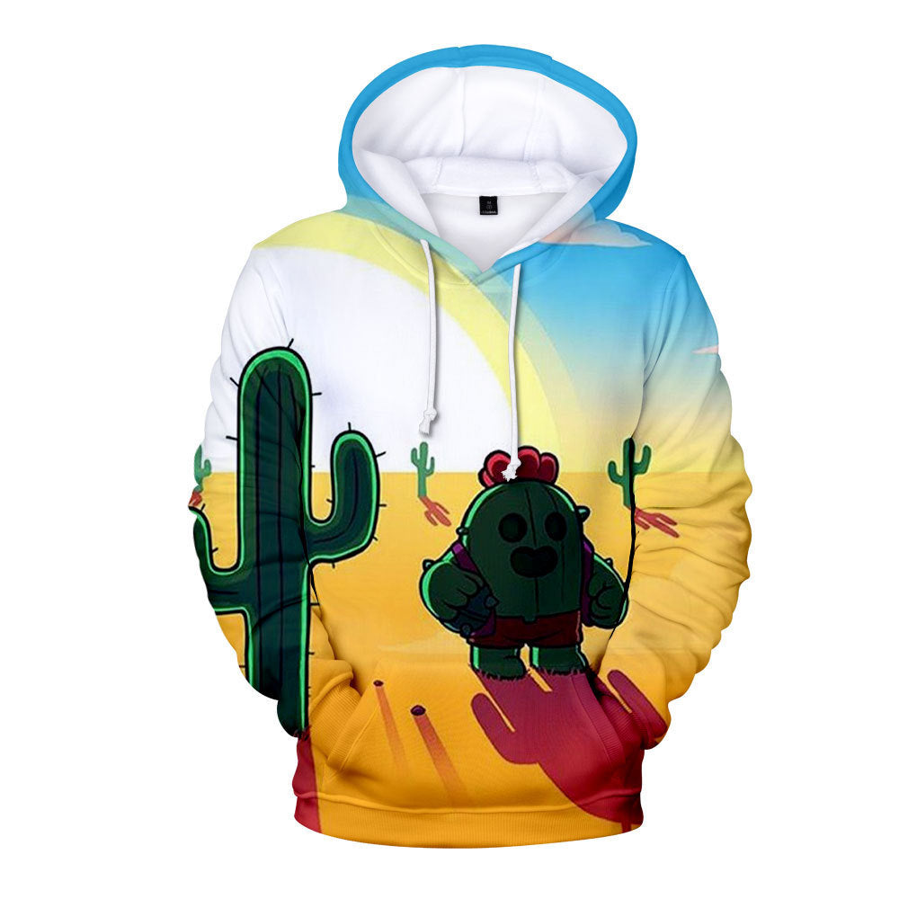 Digital Printing 3D Mobile Game Cartoon Hooded Sweatshirt