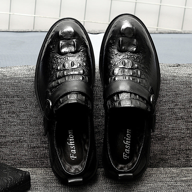 Formal Men's Shoes Trend And Fashion Top Layer Cowhide Single Shoes Increase In Height