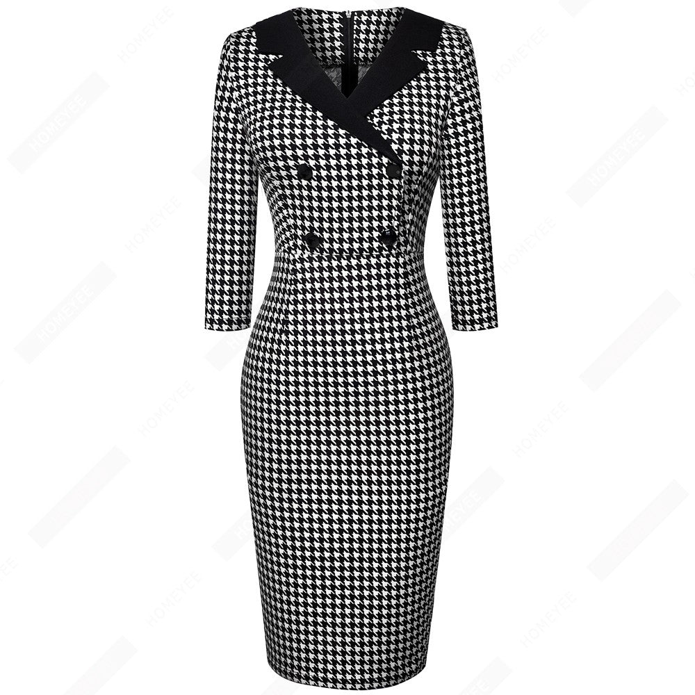 V-neck Slim Bag Hip Slim Pencil Skirt