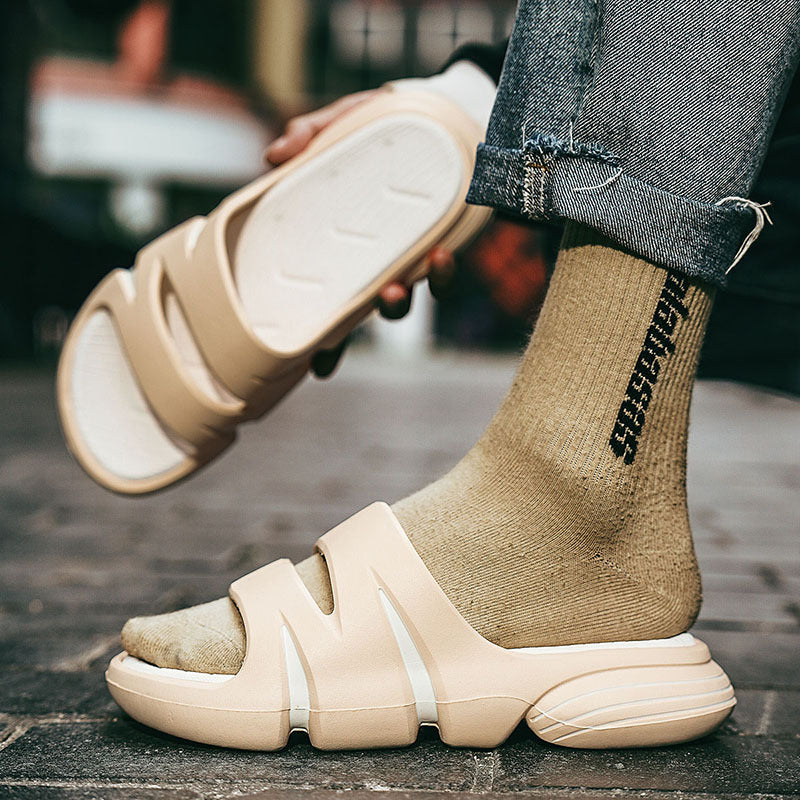 Mens Fashionable And Versatile Casual Thick Bottom Non-slip Slippers