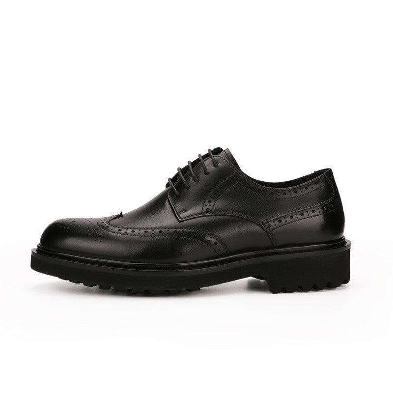 Leather Round Toe Men's Big Toe Shoes For Young And Middle-Aged