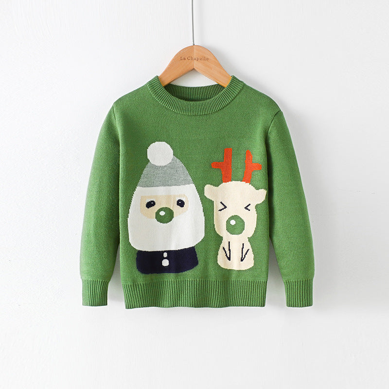 Cartoon Christmas Red Snowman Pullover Bottoming Sweater