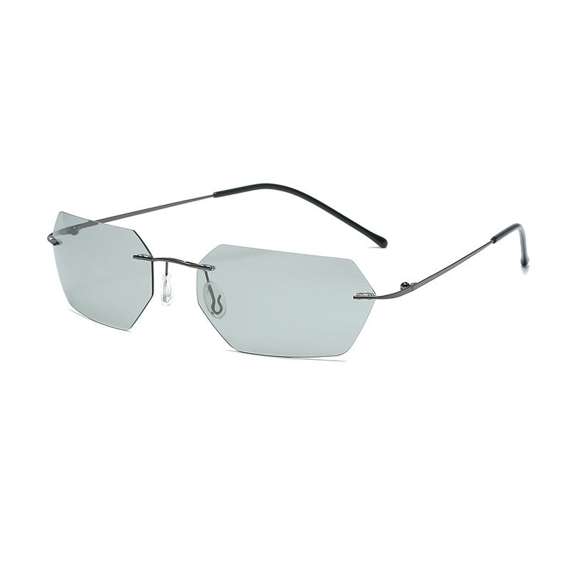 Frameless Polygon Polarized Sunglasses For Driving