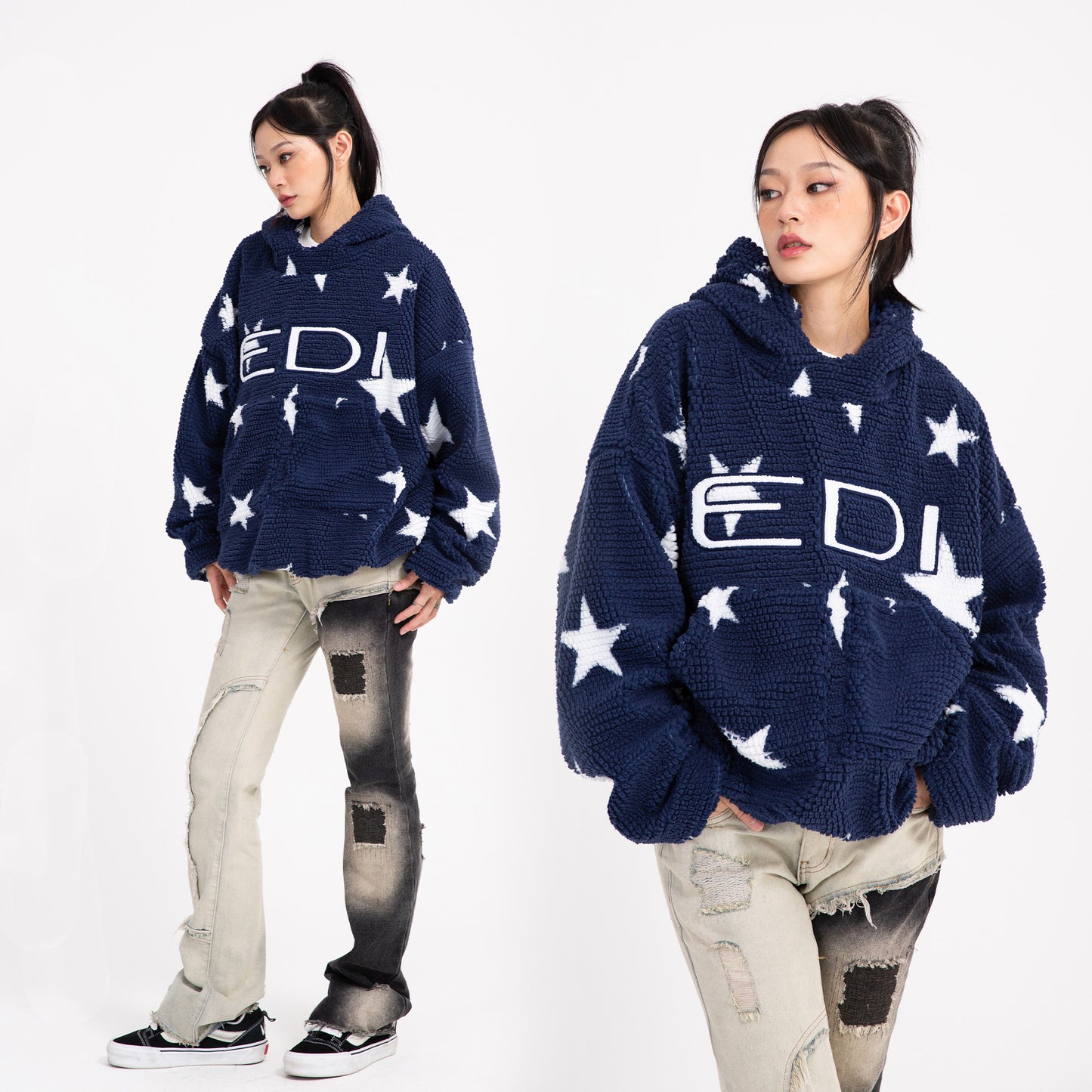 American Street Style Loose Hooded Sweater For Men And Women