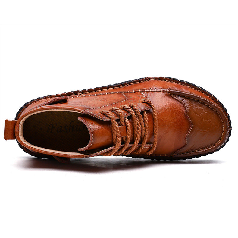 Large high top leather European and American men's Boots