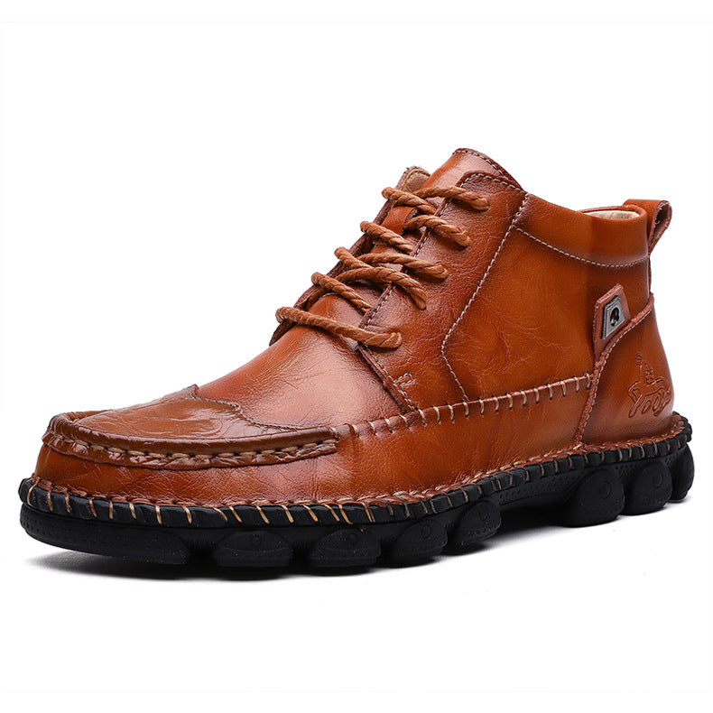 Large high top leather European and American men's Boots