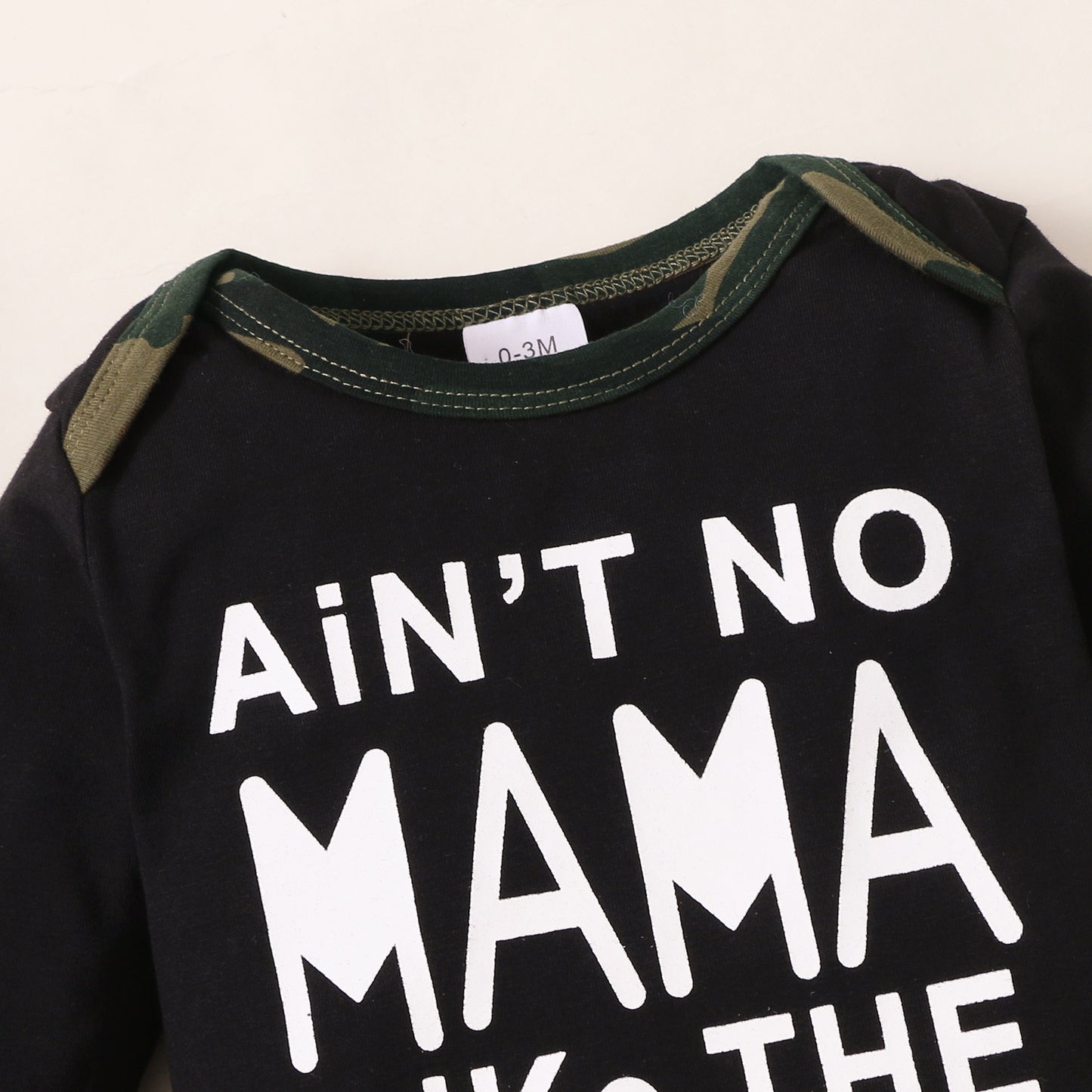 Spring And Autumn Boys' MAMA Letter Printing Long-sleeve Jumpsuit Three-piece Set